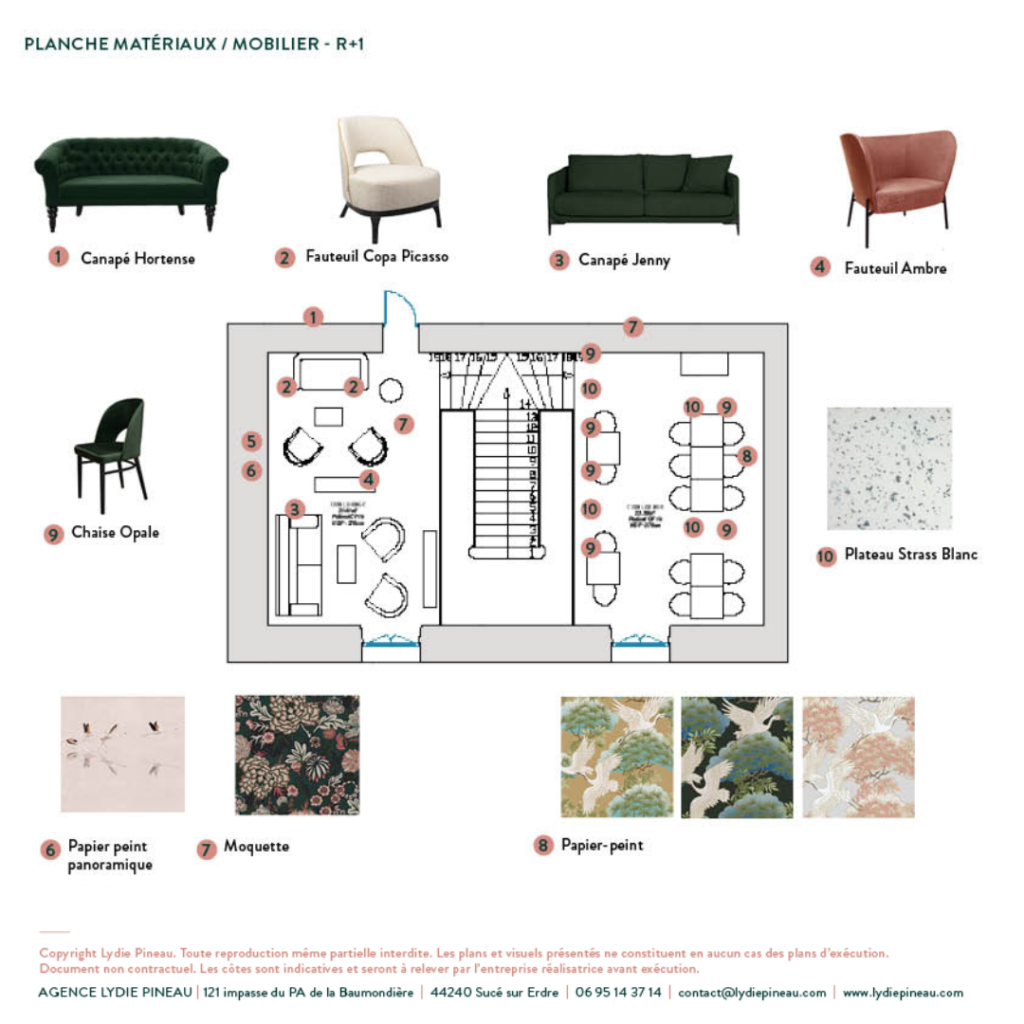 planche matériaux et mobilier